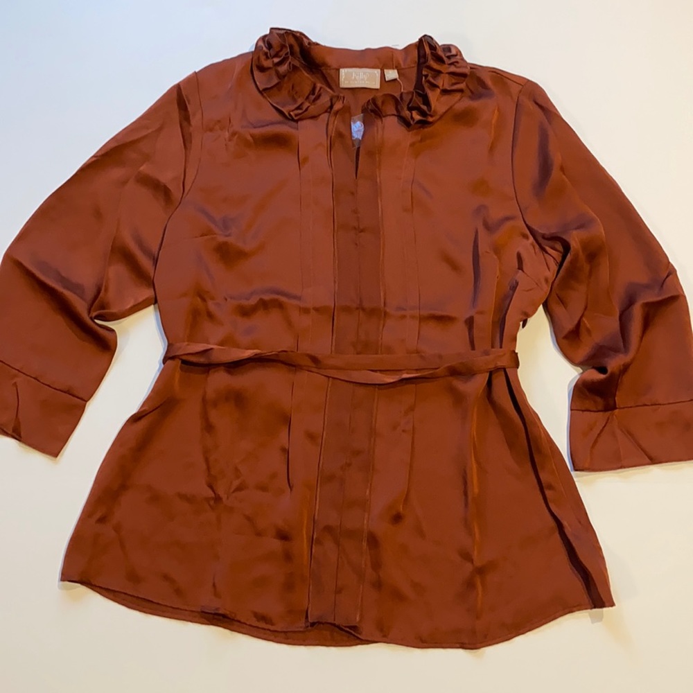 Kelly by Clinton Kelly Small Brown Blouse D20